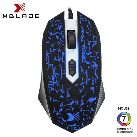 MOUSE XBLADE LITE GAMING DEMOLISHER 3200 DPI ILUMINACION MULTICOLOR BLACK (GXB-M371)*